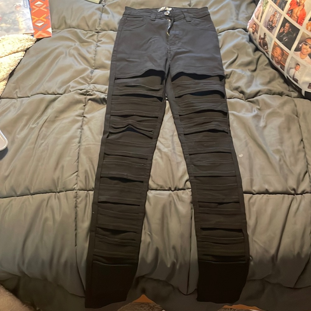 Black ripped up jeans
